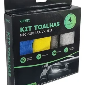 Kit 4 Panos de Limpeza Toalhas Microfibra Vinik 40X30 Limpeza e Detalhamento Automotivo