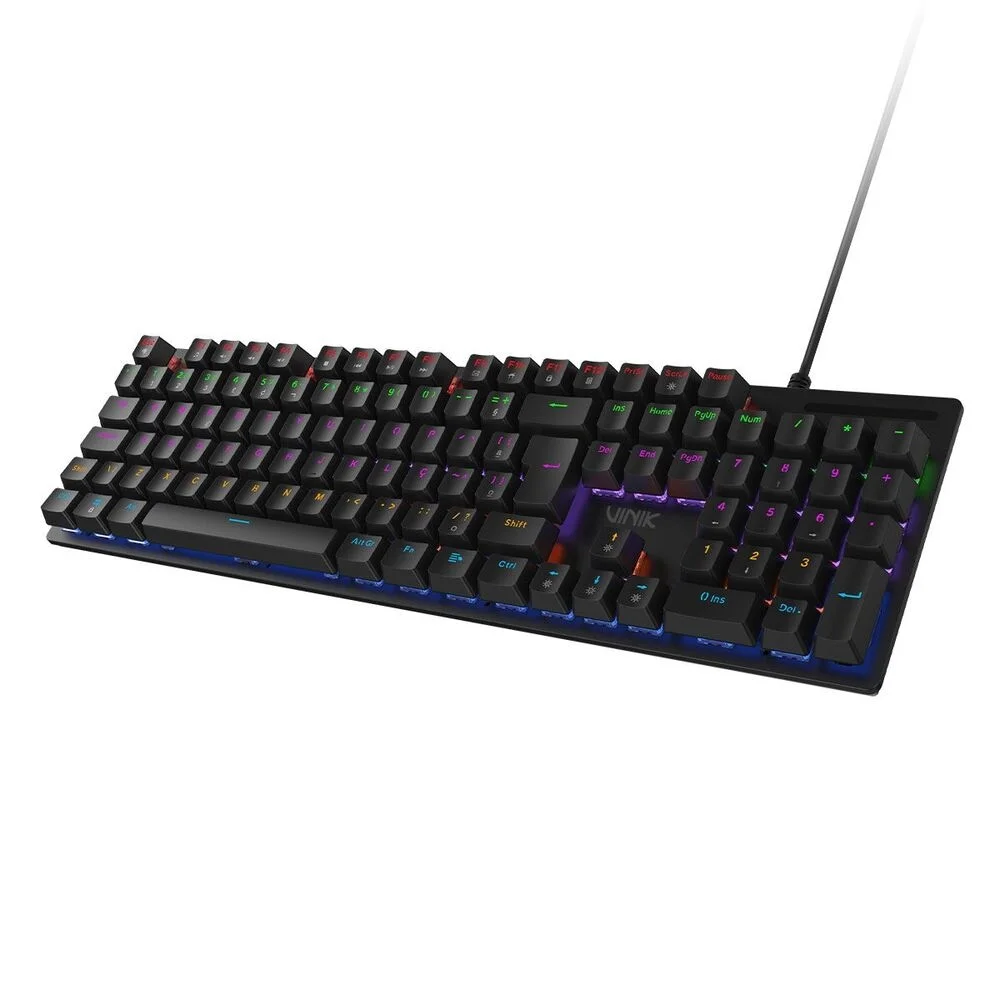Teclado Mecânico 100% Vinik Anihi Full - Switch Blue - LED Rainbow ANIHI100BL