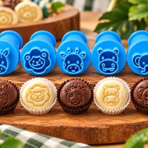 Kit 5 Carimbos para Doces Tema Safari – Impressão 3D em PLA